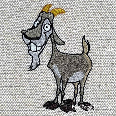 Whimsical Goat Machine Embroidery Design Sizes Etsy