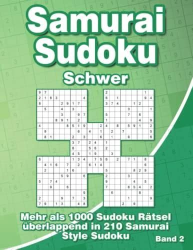 Samurai Sudoku Schwer für Fortgeschrittene Sudoku Rätselbuch mit 1000