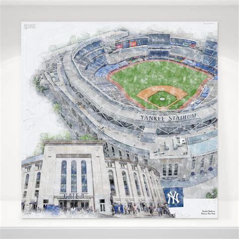 Yankee Stadium Historic Baseball Stadium Print New York Yankees