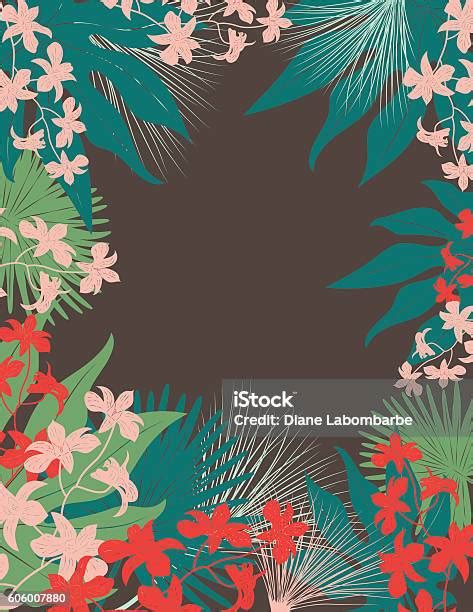 Tropical Plants Background向量圖形及更多一朵花圖片 一朵花 側影 圖畫 藝術品 Istock