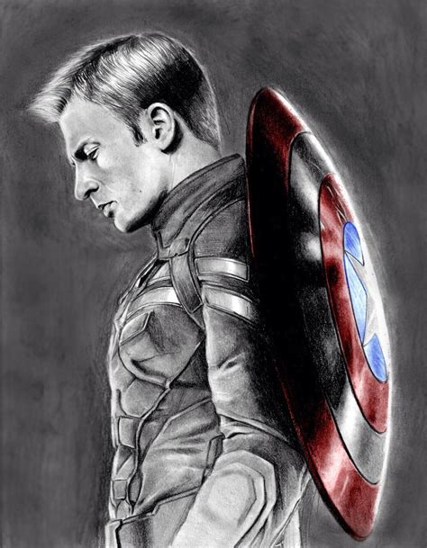 Sketch Captain America Drawing Np