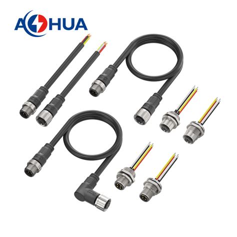 Aohua Manufacturing IP67 Female To Male Female Bridge Cable M12 2 3 4 5