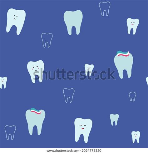 Vector Dental Seamless Pattern White Teeth Stock Vector Royalty Free