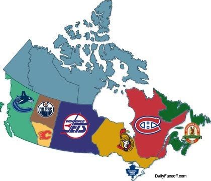 Map with Ice Hockey Team themes for Provinces | HockeyGods