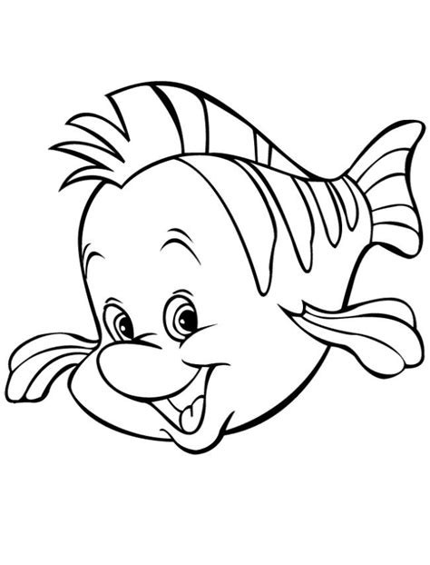 Flounder Coloring Pages From The Little Mermaid