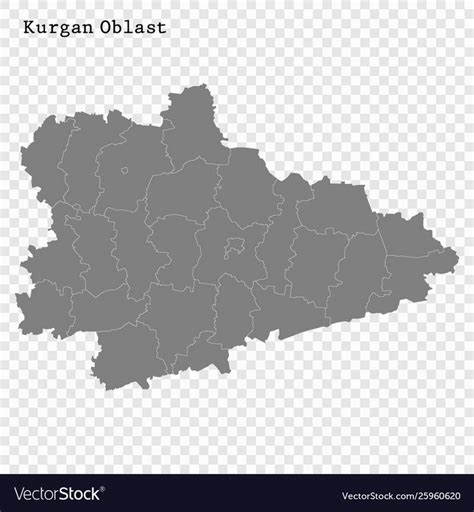 high quality map kurgan oblast region russia borders districts map