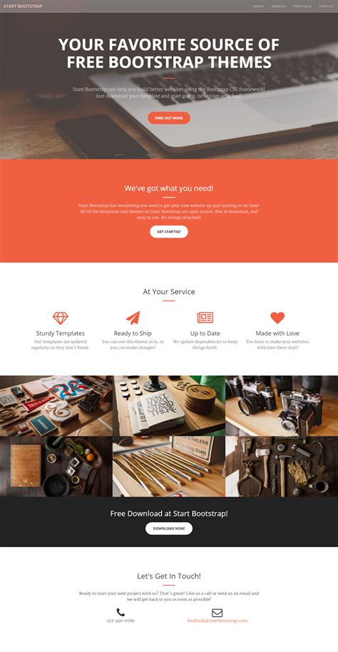 Bootstrap Template Single Page