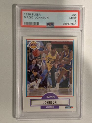 Magic Earvin Johnson PSA 9 Graded 1990 91 Fleer Los Angeles Lakers EBay