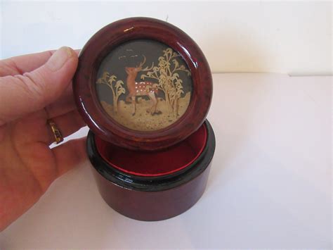 Trinket Boxes Diorama Deer In The Forest Wood Brightly Coloured