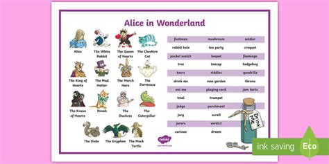 Ks Alice In Wonderland Word Mat Professor Feito Twinkl