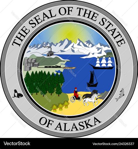 Coat of arms alaska usa Royalty Free Vector Image