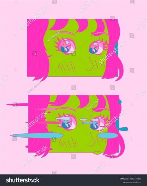 Vaporwave Style Illustration Big Sparkling Anime Stock Vector (Royalty ...