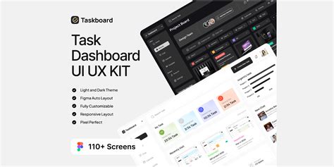 Taskboard Task Dashboard UI UX KIT Figma