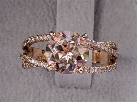 Row Morganite And Diamonds Arch Ring Karatowe R Owe Catawiki