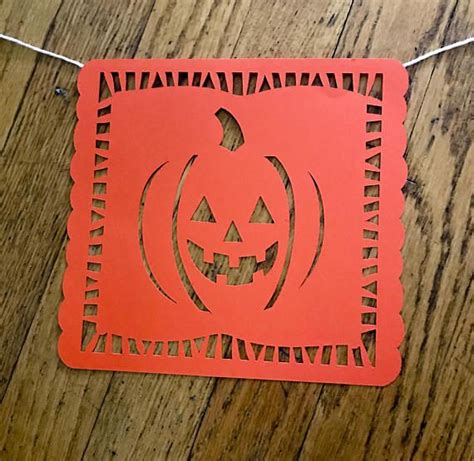 Halloween Papel Picado Banner Spider Pumpkin And Beware Etsy Papel