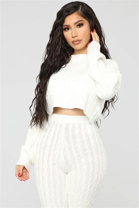 Sweater Sweetie Pant Set White Matching Sets Fashion Nova