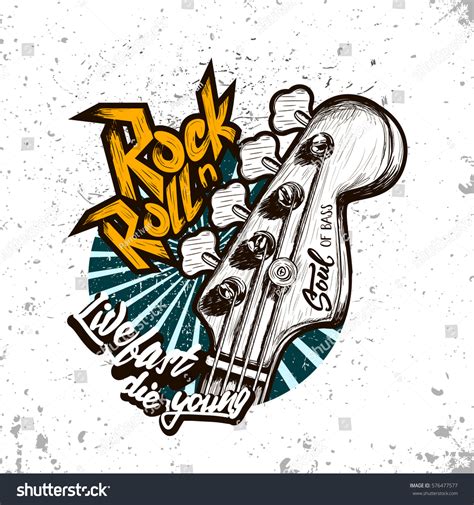 Hand Drawn Rock Festival Poster Rock Stock Vector Royalty Free