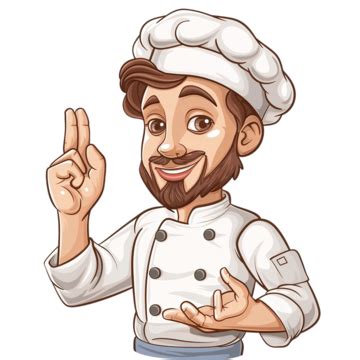 Chef Cartoon With Ok Sign Cartoon Catering Character PNG Transparent