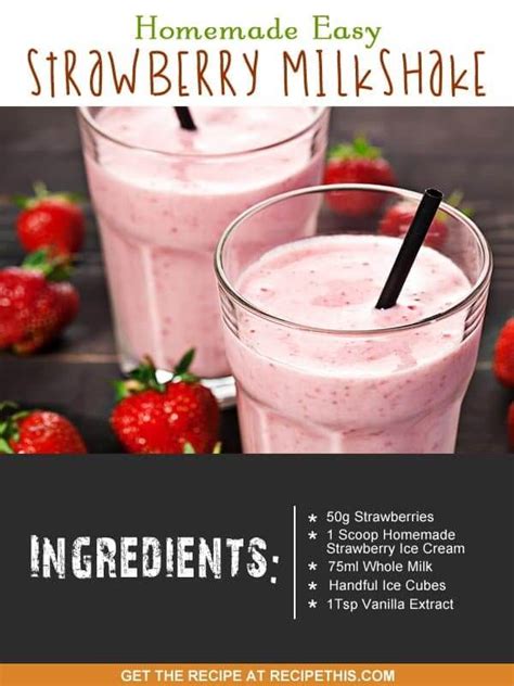 Homemade Easy Strawberry Milkshake • Recipe This