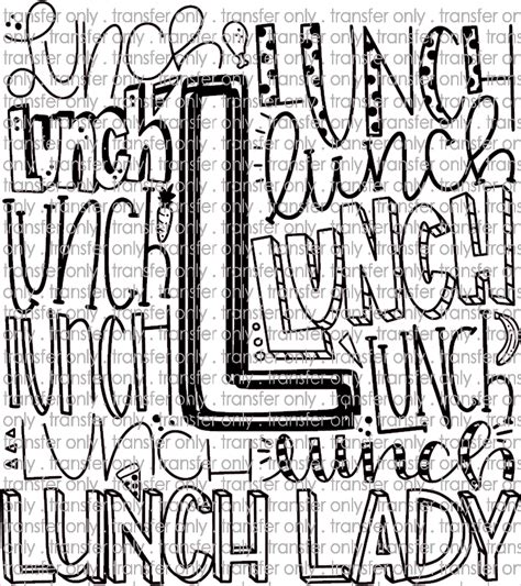 Sch 442 Lunch Lady Typography Sublimation And Decal Only Taylored Vinyl