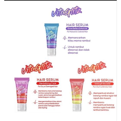 Jual Makarizo VITAGLITZ Hair Serum 8ml Shopee Indonesia