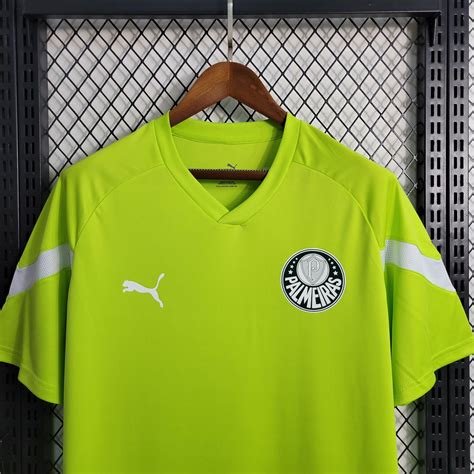 Nova Camisa Palmeiras Treino Verde Florescente Torcedor Masculina