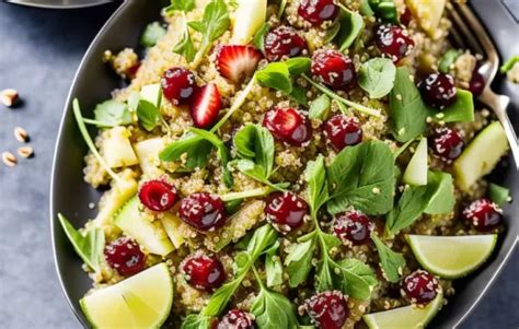 Fruchtig Sommerlicher Quinoa Salat Mit Saftigen Himbeeren Und Spargel