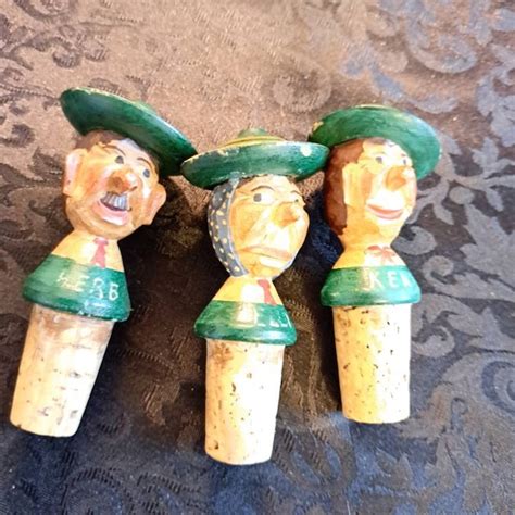 German Carved Wood Bottle Stoppers Etsy