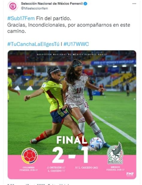 Selecci N Mexicana Femenil Sub Pierde Ante Colombia Y Queda Fuera