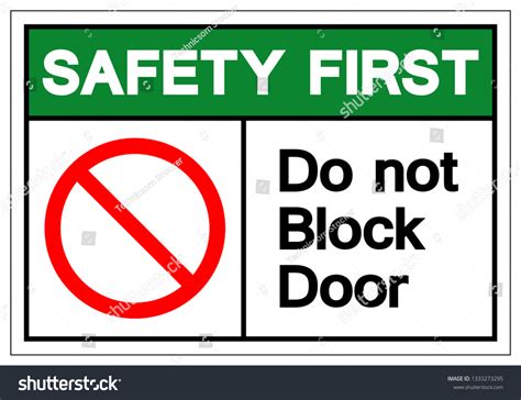 Safety First Do Not Block Door Stock Vector Royalty Free 1333273295