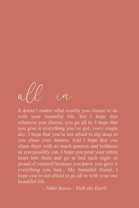 I hope you're not afraid to go all in. · MoveMe Quotes