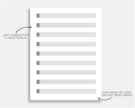 Printable Alto Clef Sheet Music For Lettera4 Blank Music Etsy