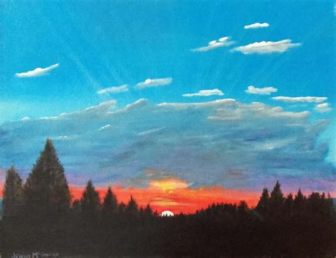 Cotton Candy Sunset Painting by JENNIFER McGUIRE