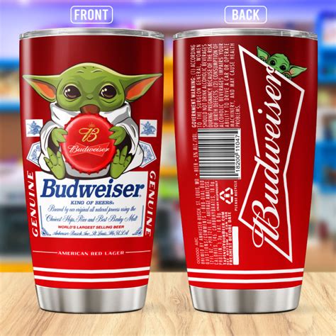 Baby Yoda Budweiser Stainless Steel Tumbler 20Oz 30Oz Let The Colors