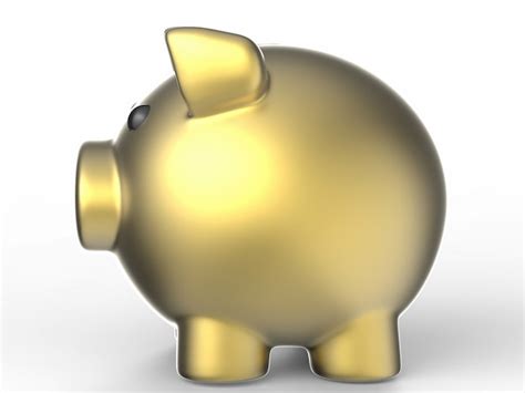 Premium Photo 3d Rendering Golden Piggy Bank