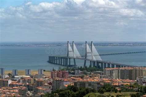 Lisbon Vasco Da Gama Bridge Aerial View Panorama Stock Image - Image of modern, lisbon: 232073933