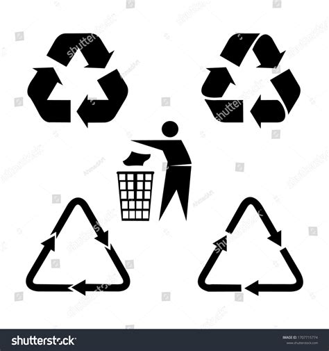 Recycle Icon Set Vector Eps10 Stock Vector Royalty Free 1707715774