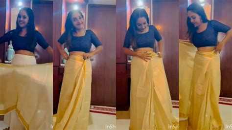 Malayalam Serial Actress Amrutha Nair Hot Rare Navel Show While