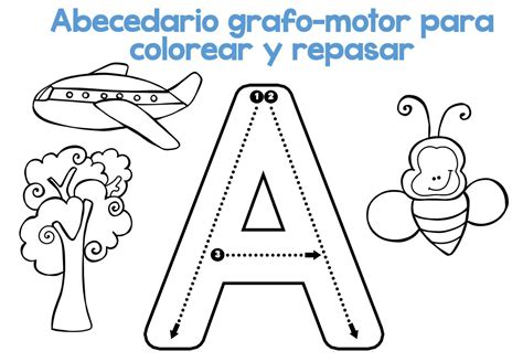 Descarga El Archivo En Pdf Abecedario Grafomotor Para Colorear Y