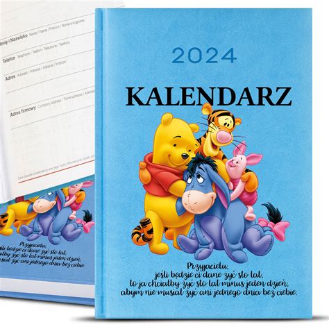 Kalendarz Błękit A5 2024 WINNIE THE POOH Cytaty Wz 14195414174 Sklepy