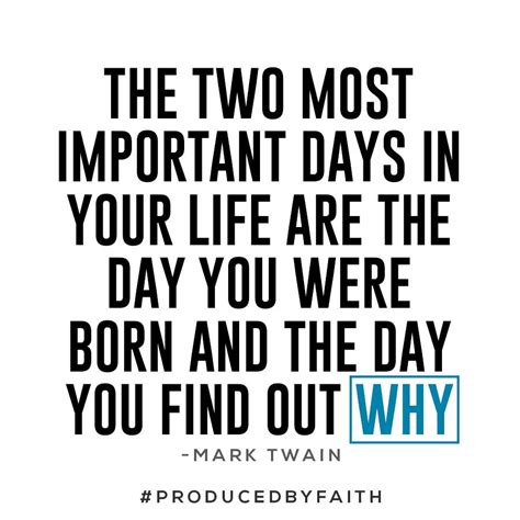 The Two Most Important Days In Your Life Are The Day You Were Born