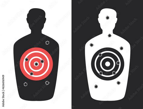 Target gun gunshot silhouette concept. Vector graphic design ...