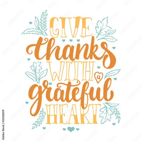 Vecteur Stock Give Thanks With A Greatful Heart Thanksgiving Day