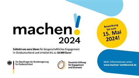 machen 2024 Ideenwettbewerb der ostdeutschen Bundesländer Ehrenamt