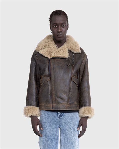 Acne Studios Shearling Jacket Brown Beige Highsnobiety Shop