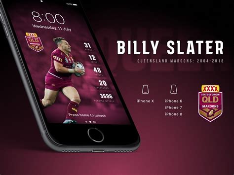 MASEY - Billy Slater QLD Maroons iPhone Wallpapers