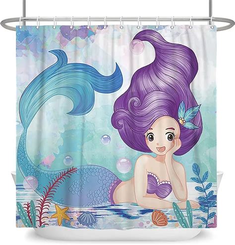 Oceanic Elegance Dive Into A Magical Underwater World With The Vibrant Seaweed Mermaid Shower