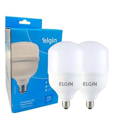 Kit L Mpada Bulbo Led W Alta Pot Ncia Branco Frio Bivolt Elgin