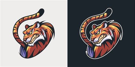 Esports tiger head mascote de ilustração Vetor Premium