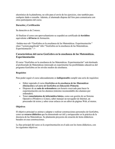 Ficha De Trabajo De Geogebra Como Herramienta De Aprendizaje PDF